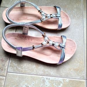 Absolutely gorgeous silver Big kids sandals size 3